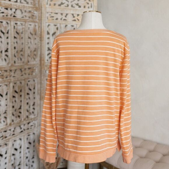 Women’s Talbots Orange and White Long Sleeve Top size L - Picture 7 of 12